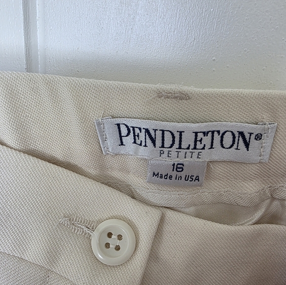 NWT Pendleton Petite Cream Virgin Wool Career Essentials slacks Size 16 16p - Picture 5 of 7